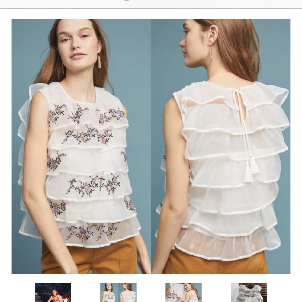 Anthropologie Tiered Blouse with Ruffles!